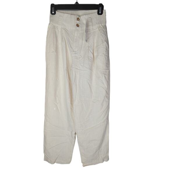 Urban Outfitters Pants - Urban Outfitters Ivory Cotton & Viscose Pleated Tapered Pants‎ X SMALL NWT